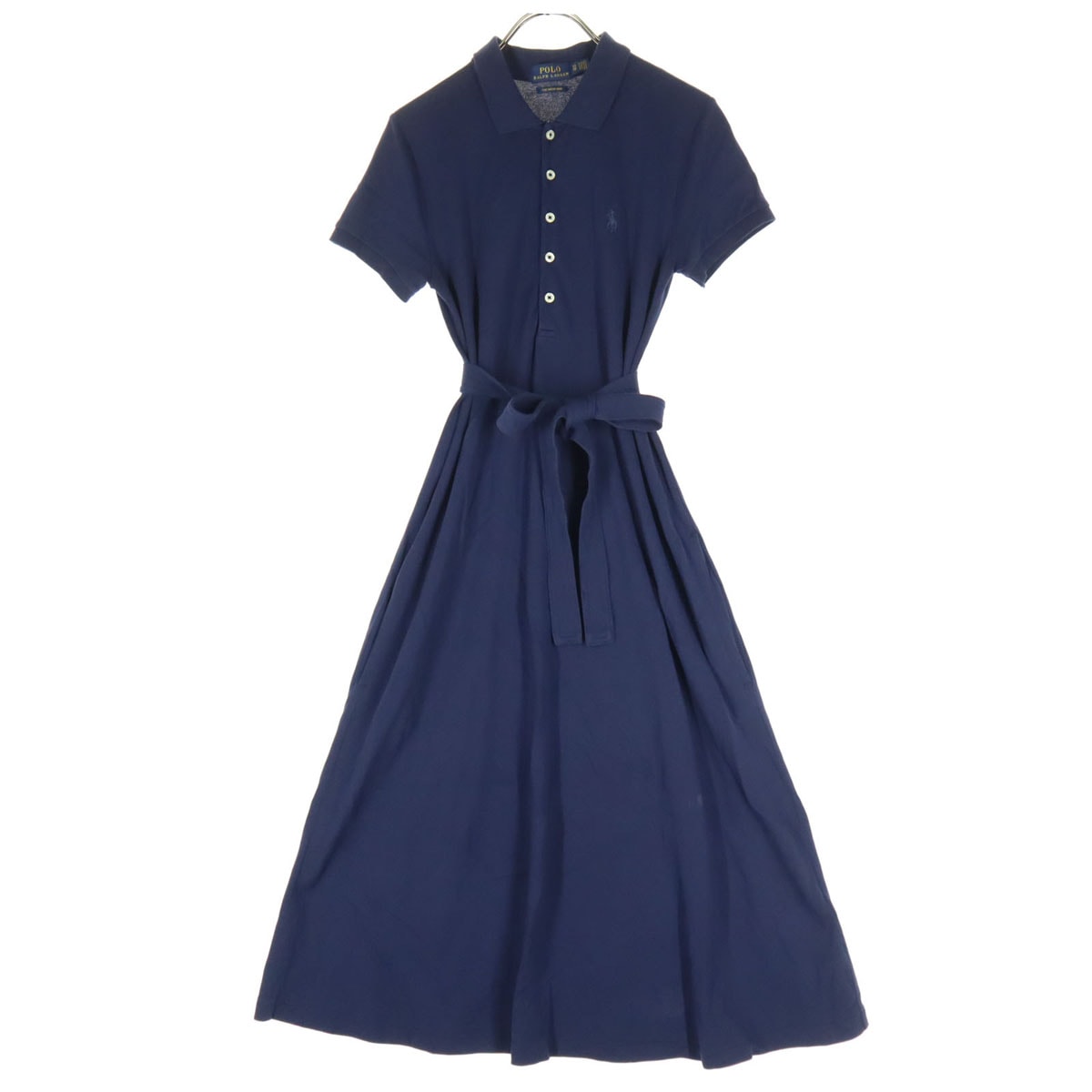 POLO RALPH LAUREN ポロラルフローレン 半袖 ポロ 膝丈ワンピース XS ネイビー