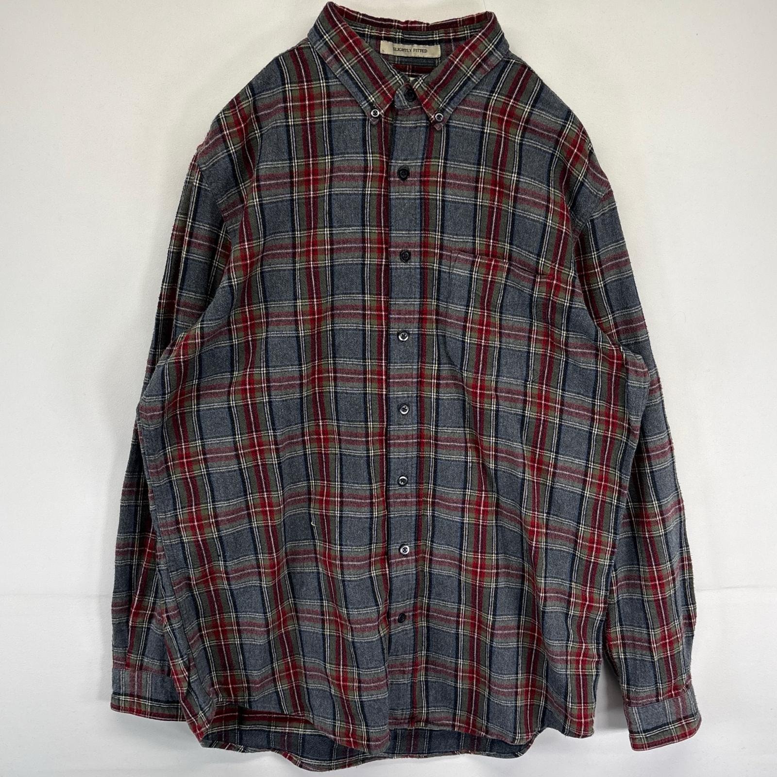 古着 エルエルビーン L.L.Bean 長袖シャツ ネルシャツ ボタンダウン チェック柄 胸ポケット L マルチカラー メンズ
