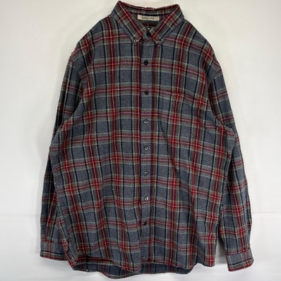 古着 エルエルビーン L.L.Bean 長袖シャツ ネルシャツ ボタンダウン チェック柄 胸ポケット L マルチカラー メンズ