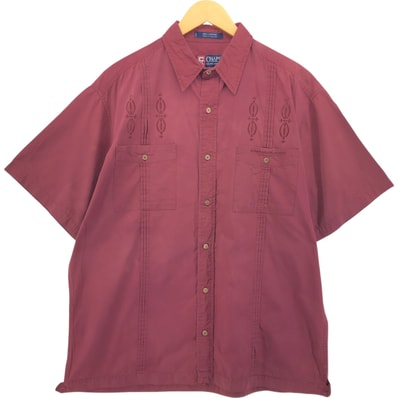 古着 90年代 ラルフローレン Ralph Lauren CHAPS チャップス 半袖 オープンカラー メキシカンシャツ キューバシャツ ボックスシャツ メンズL相当 ヴィンテージ/eaa544379