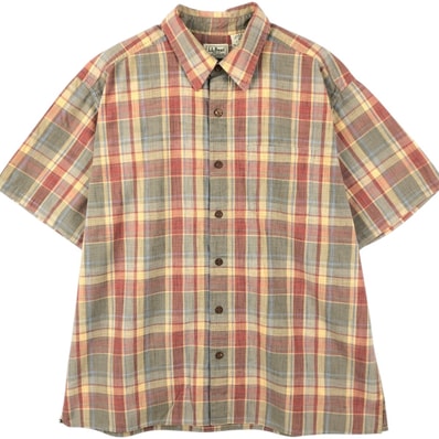 古着 90~00年代 エルエルビーン L.L.Bean 半袖 コットン チェックシャツ メンズL相当 ヴィンテージ/eaa660971