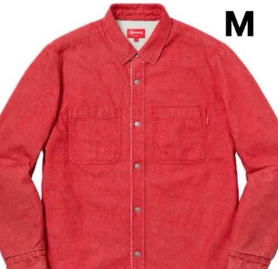 Supreme 18FW Sherpa Lined Denim Shirt Mサイズ