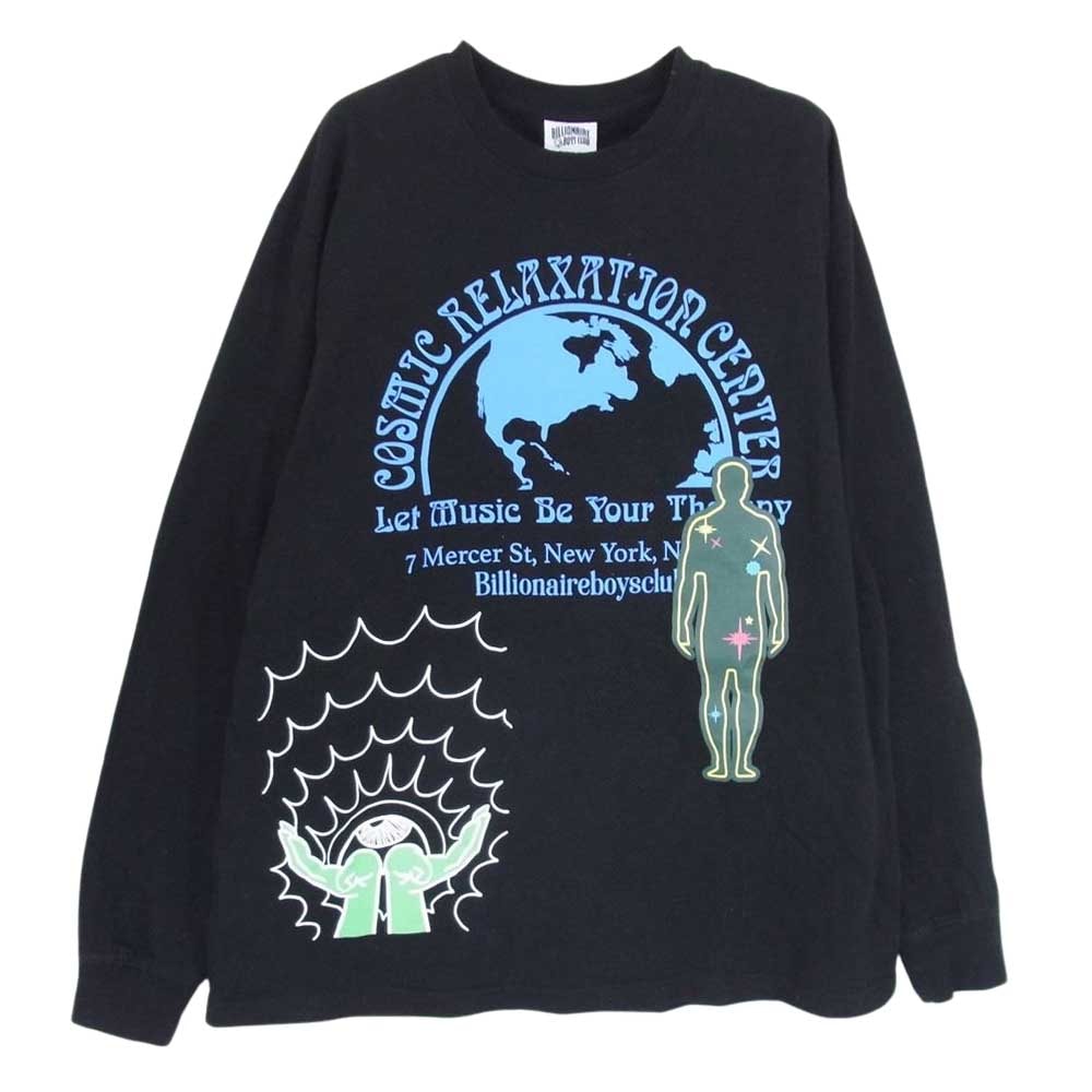 Billionaire Boys Club ビリオネアボーイズクラブ Tシャツ COSMIC L/S T-SHIRT コズミック プリント 長袖 Tシャツ ブラック系 M【中古】