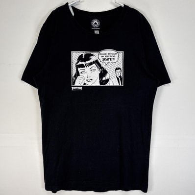 古着 スラッシャー THRASHER 半袖Tシャツ プリント スケボー クルーネック M ブラック メンズ