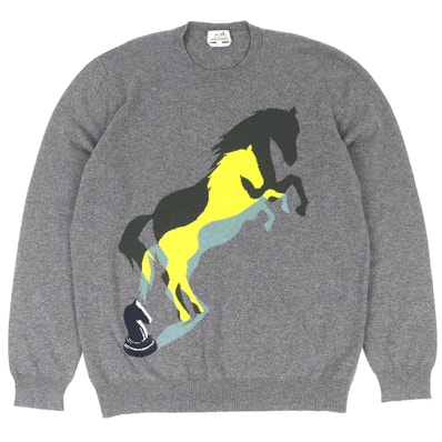 美品 エルメス ニット chess and shadow XXXL カシミヤ