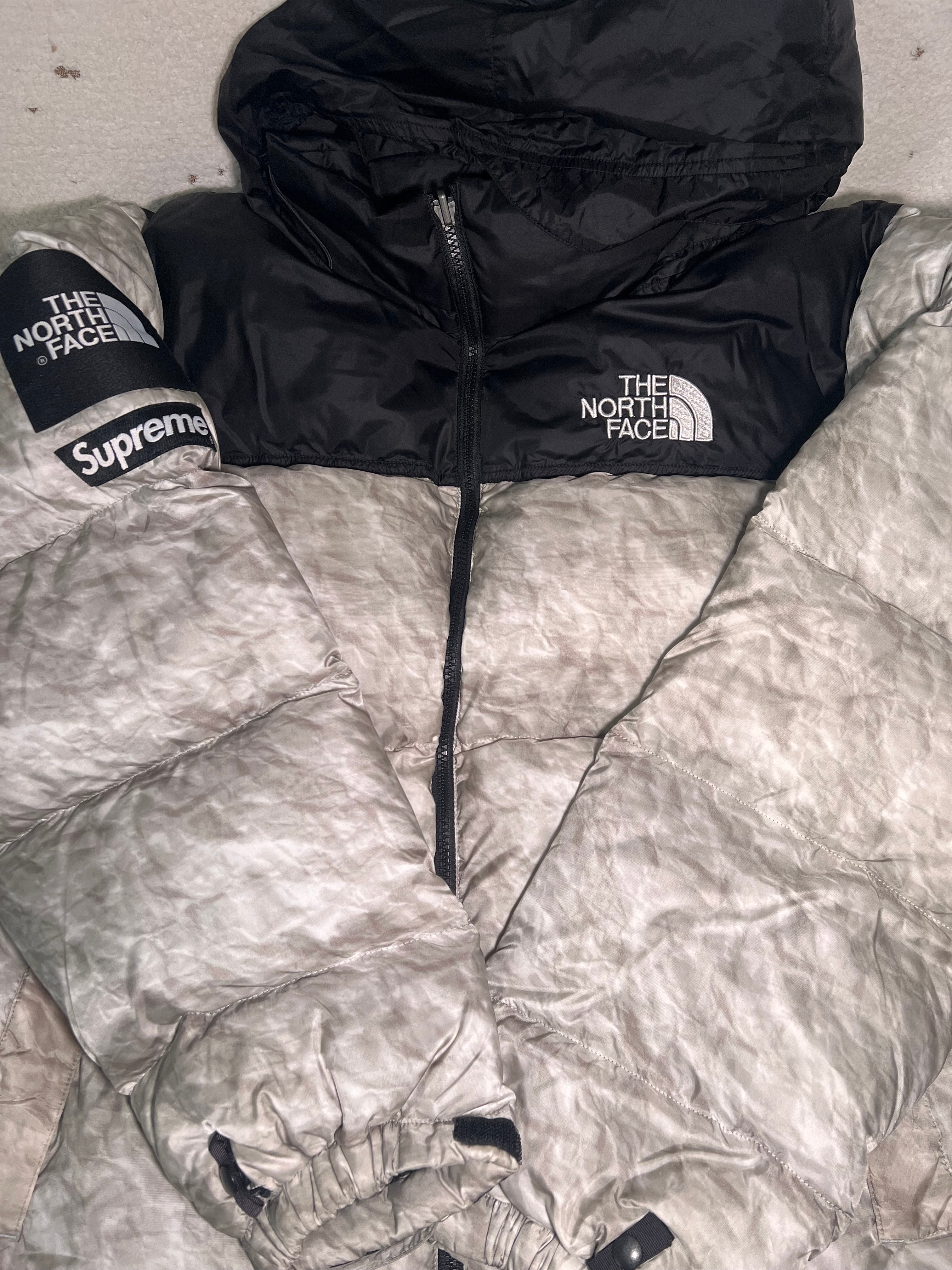 Supreme x The North Face Nuptse Jacket "White Paper Print"