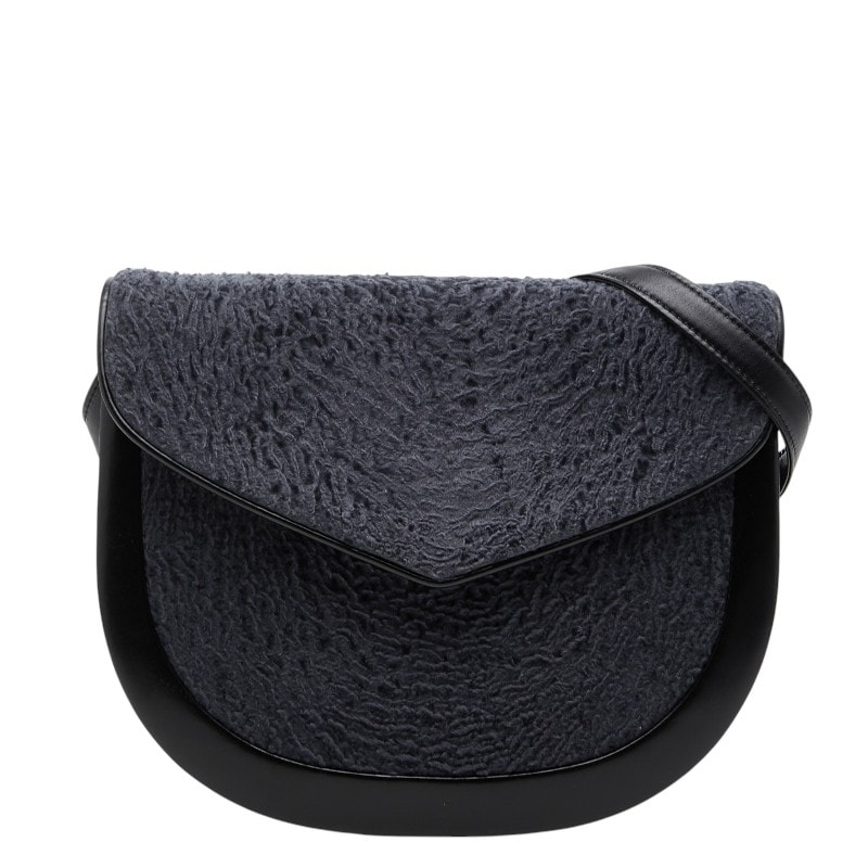 サンローラン ショルダーバッグ ブラック ネイビー レザー カラクール レディース SAINT LAURENT 【中古】