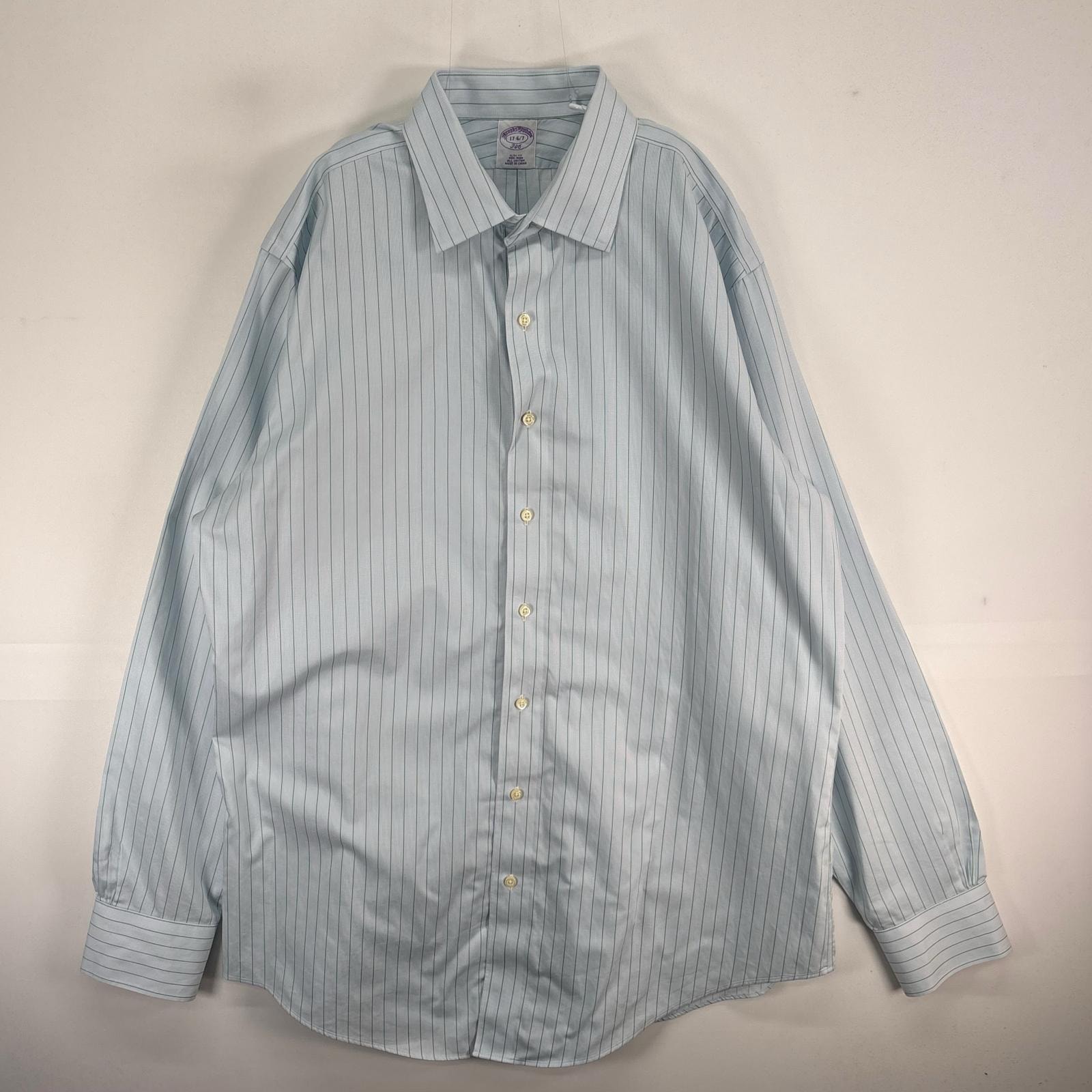 古着 ブルックスブラザーズ Brooks Brothers 長袖シャツ SLIM FIT カラーステイ XL  ブルー系 ストライプ メンズ