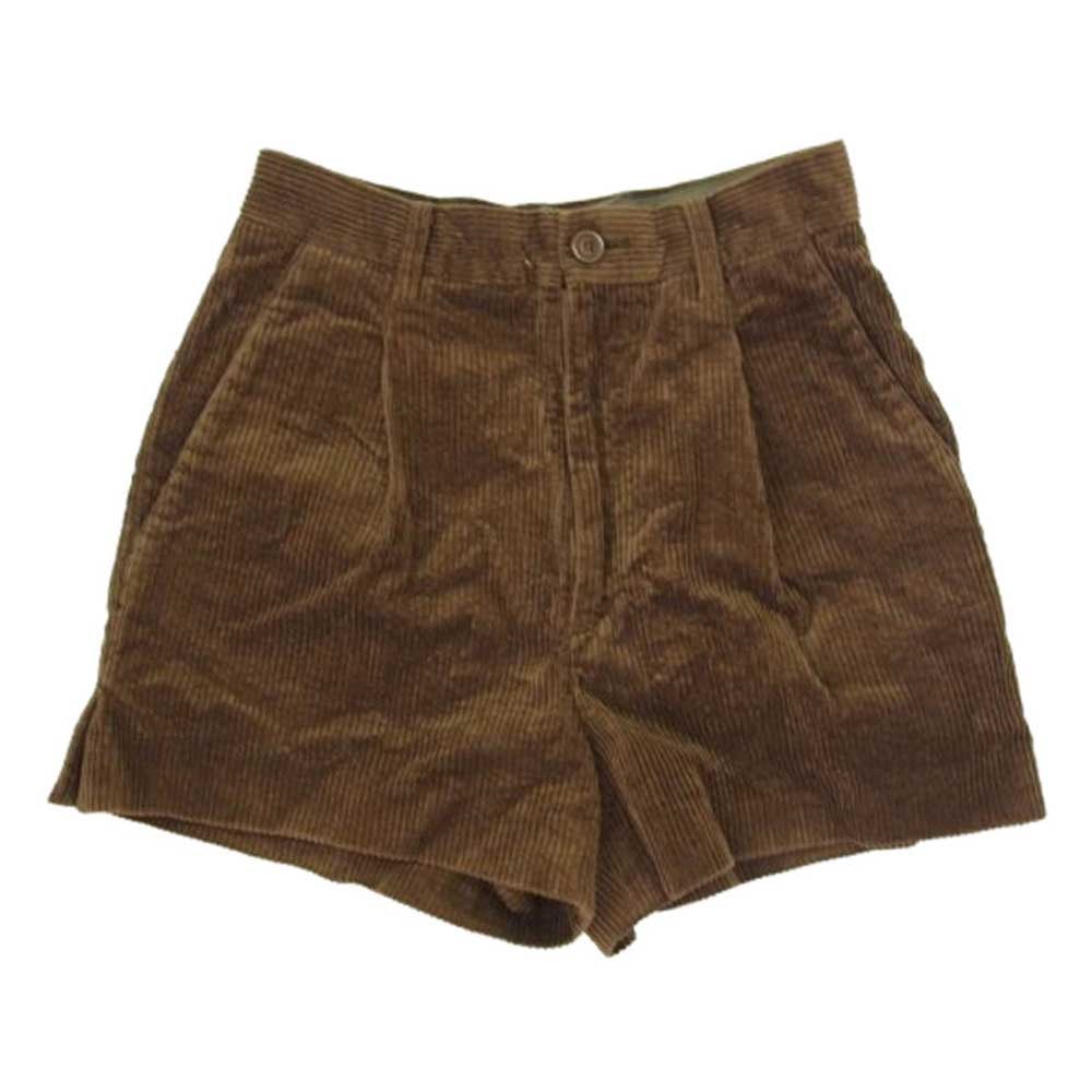 ISSEY MIYAKE イッセイミヤケ ショートパンツ JG44600 1タック コーデュロイ ショーツ ブラウン系 M【中古】
