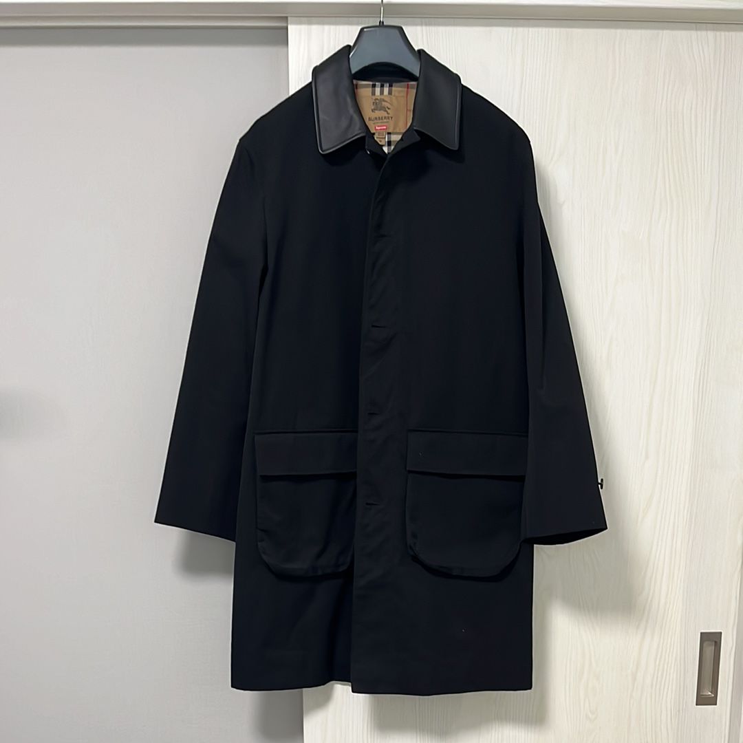 Supreme / Burberry Leather Collar Trench "Black"