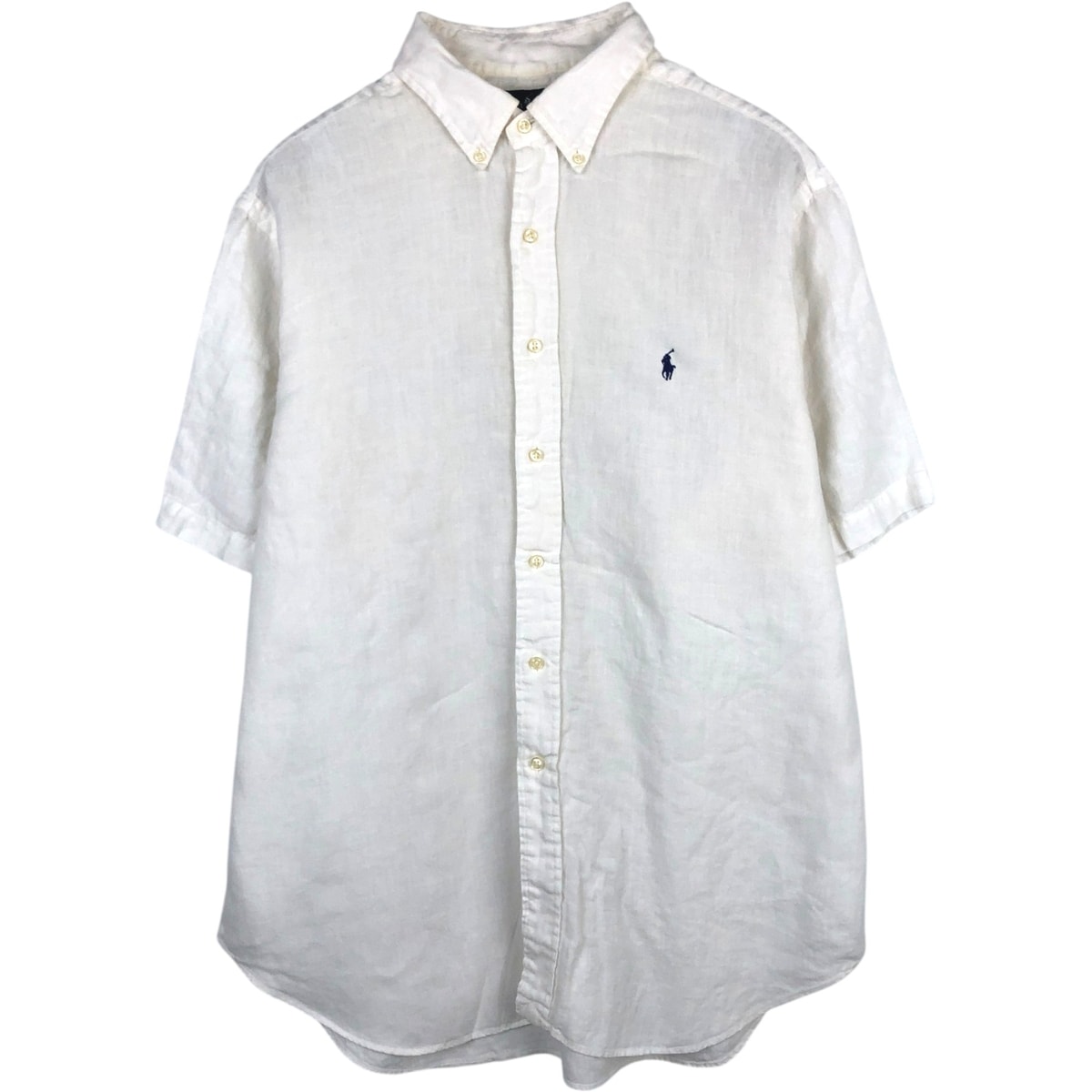 古着 ラルフローレン Ralph Lauren CLASSIC FIT クラシックフィット 半袖 リネン ボタンダウンシャツ メンズXL相当/eaa649207