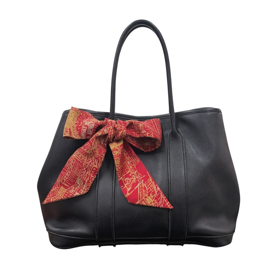 エルメス HERMES ハンドバッグ ガーデンツイリーTPM ヴォースイフト ブラック レディース【中古】 z10923