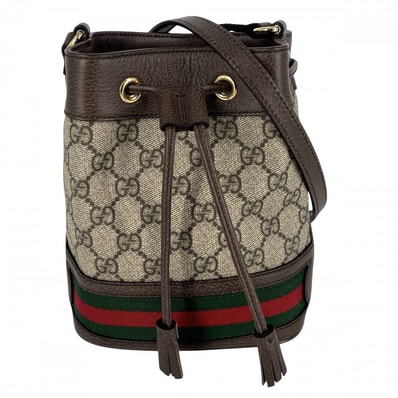 GUCCI グッチ ショルダーバッグ オフィディア ミニバケットバッグ 肩掛け 斜め掛け シェリーライン 550620 GGスプリームキャンバス ベージュ ゴールド金具 レディース 美品【中古品】