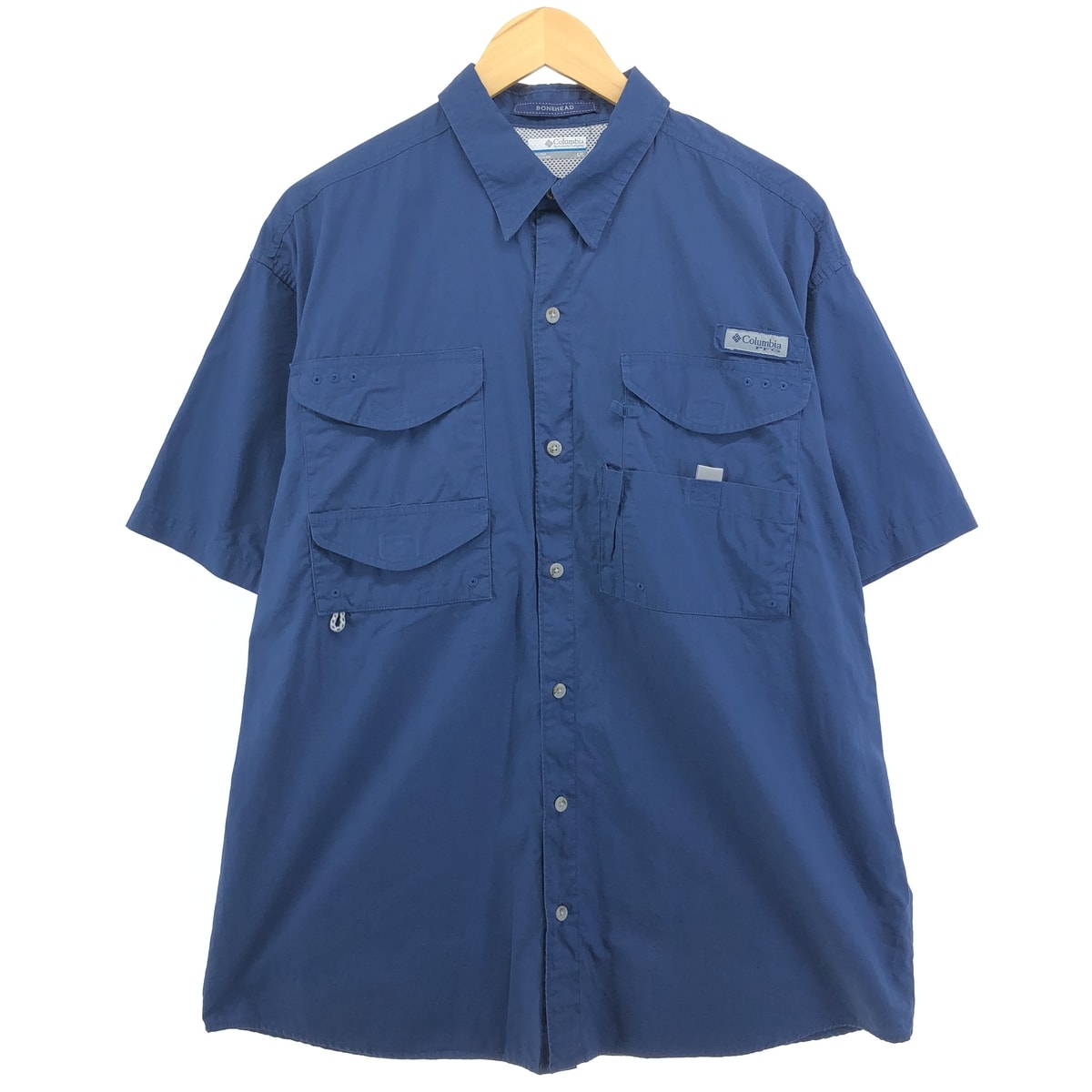 古着 コロンビア Columbia PFG 隠しボタンダウン 半袖 フィッシングシャツ メンズL相当/eaa552835