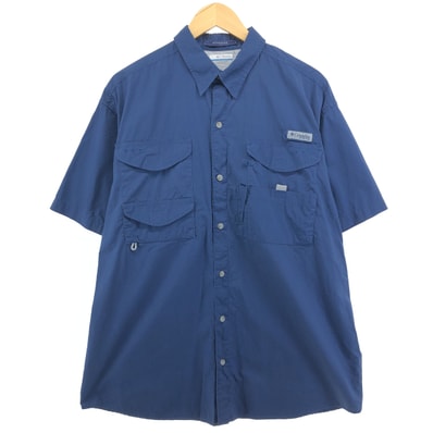 古着 コロンビア Columbia PFG 隠しボタンダウン 半袖 フィッシングシャツ メンズL相当/eaa552835