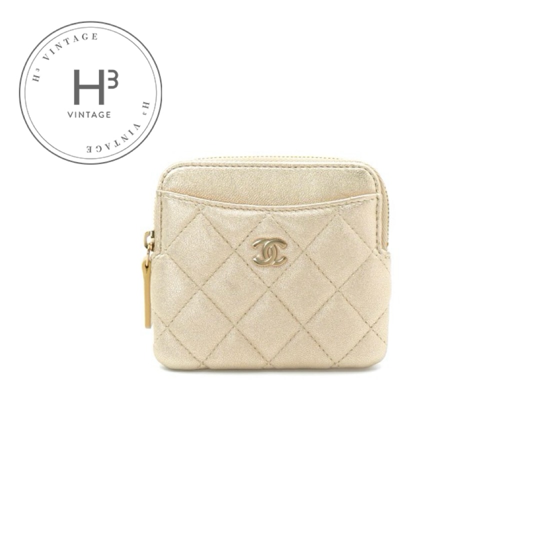 シャネル CHANEL 財布 コインケース 小銭入れ ゴールド ココマーク マトラッセ クラシック ジップ コインパース カードケース
