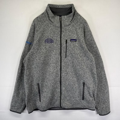 古着 パタゴニア patagonia フリース ニット フルジップ ワンポイントロゴ 刺繍 アウトドア 2XL グレー系 メンズ