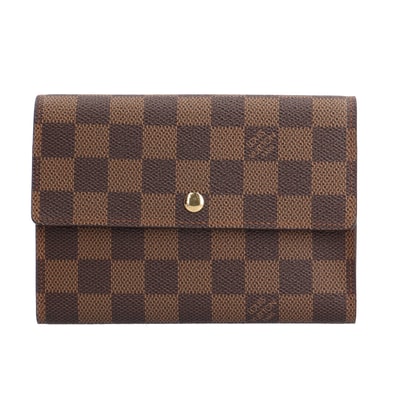 ルイヴィトン ポルトトレゾール エテュイ パピエ ダミエ 三つ折り財布 ダミエキャンバス N61202 ユニセックス LOUIS VUITTON 中古