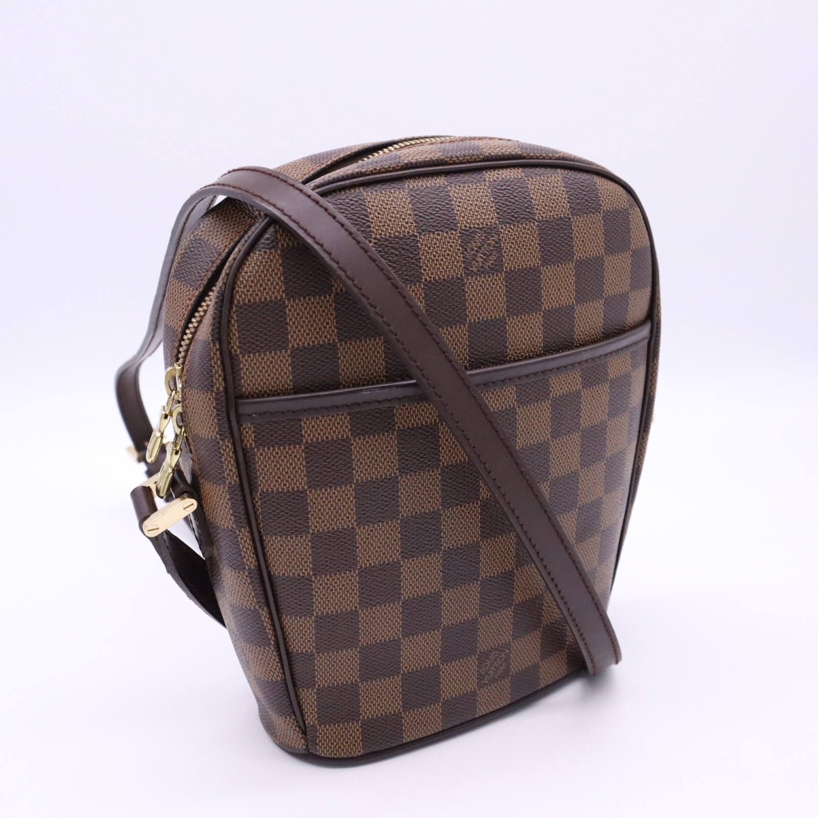 美品 LOUIS VUITTON ルイ・ヴィトン ダミエ イパネマPM N51294 ショルダーバッグ ブラウン ベージュ コーティングキャンバス レザー レディース