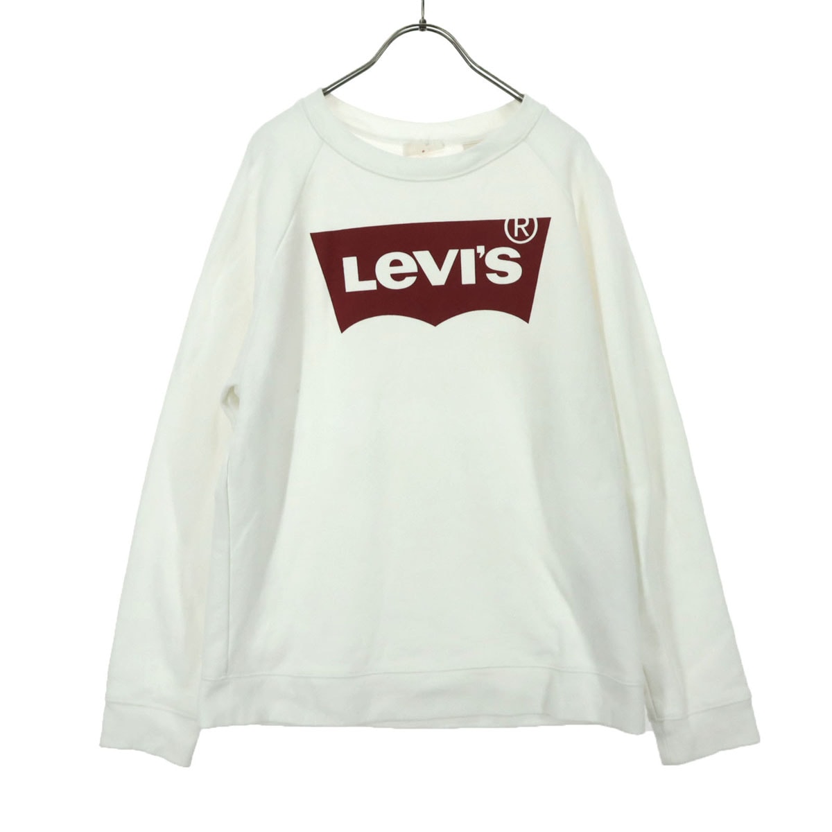 美品 Levi's リーバイス プリントロゴ 長袖 スウェット S アイボリー