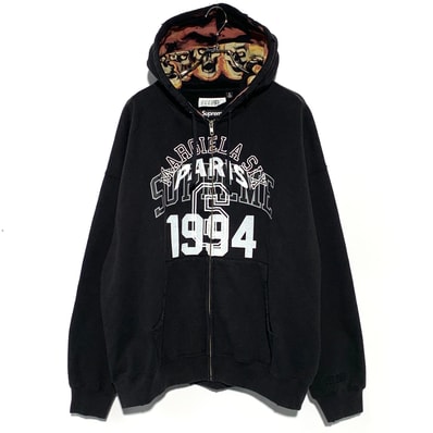 Supreme x MM6 Maison Margiela Zip Up Hooded Sweatshirt "Black"