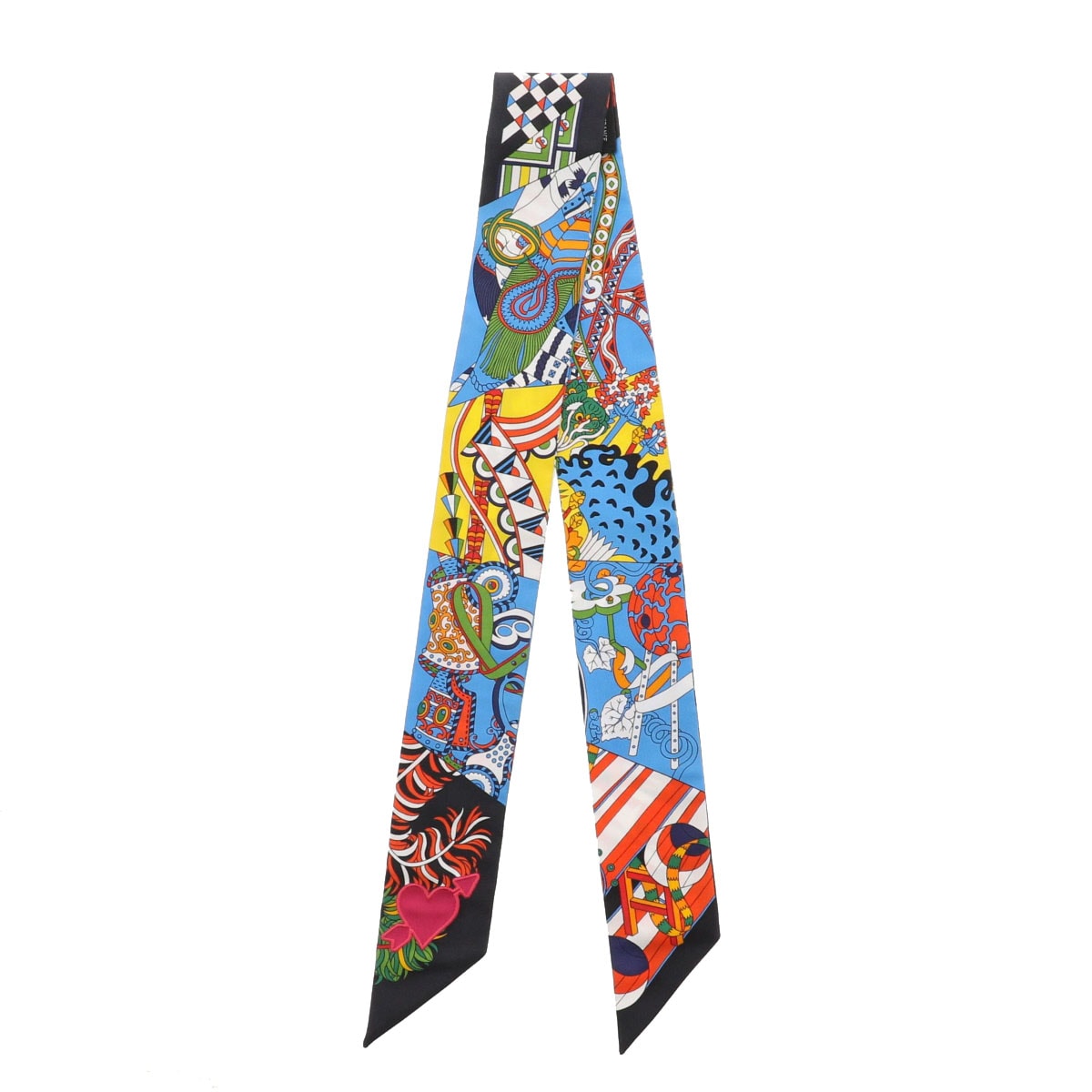 HERMES エルメス ツイリースカーフ 杖傘と決闘 De l'Ombrelle aux Duels Vieux スカーフ シルク ブラック  レディース【中古】