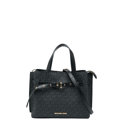 マイケルコース MKシグネチャー ハンドバッグ ショルダーバッグ 2WAY ブラック PVC レザー レディース Michael Kors 【中古】