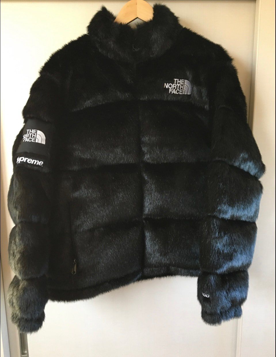 Supreme x The North Face Faux Fur Nuptse Jacket "Black"