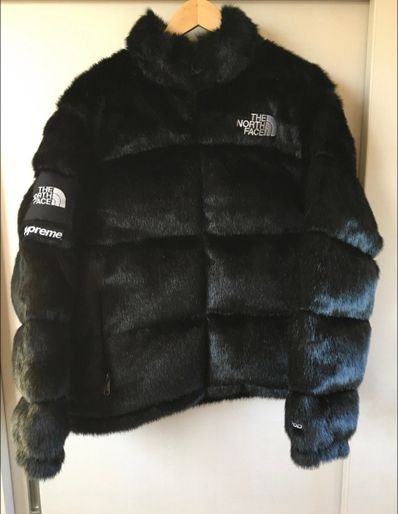 Supreme x The North Face Faux Fur Nuptse Jacket "Black"