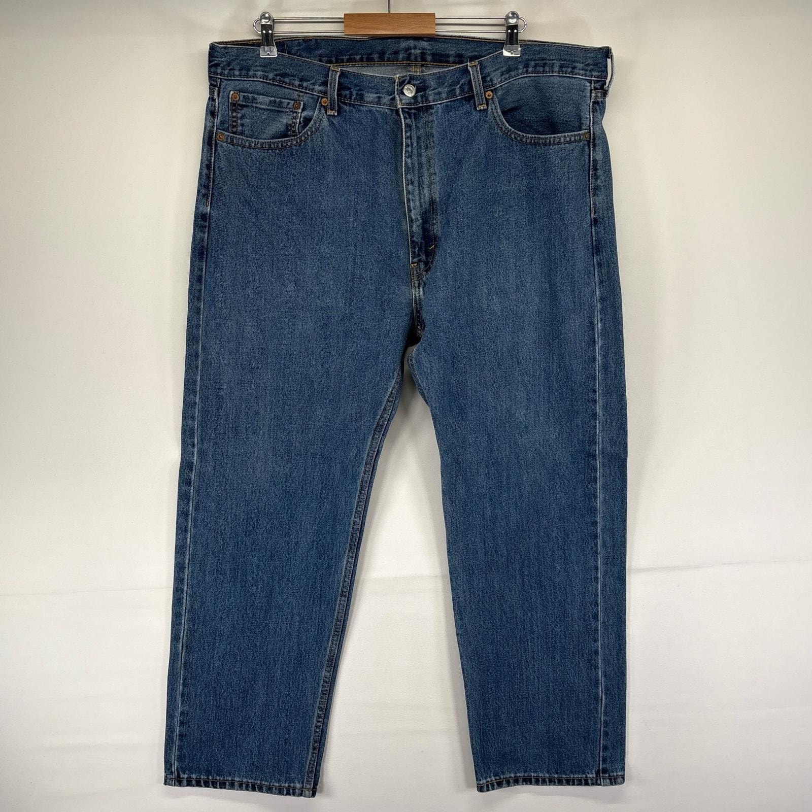 古着 リーバイス Levi's デニム パンツ ジーンズ ストレート 505 ジッパーフライ 5ポケット 大きいサイズ W42 L29  ブルー系 メンズ