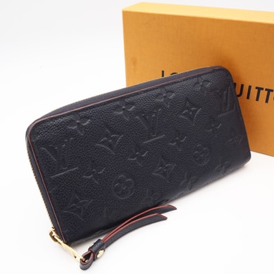 美品 LOUIS VUITTON ルイ・ヴィトン モノグラム アンプラント ジッピーウォレット マリーヌルージュ M62121 長財布 ネイビー レッド グレインカーフレザー レディース