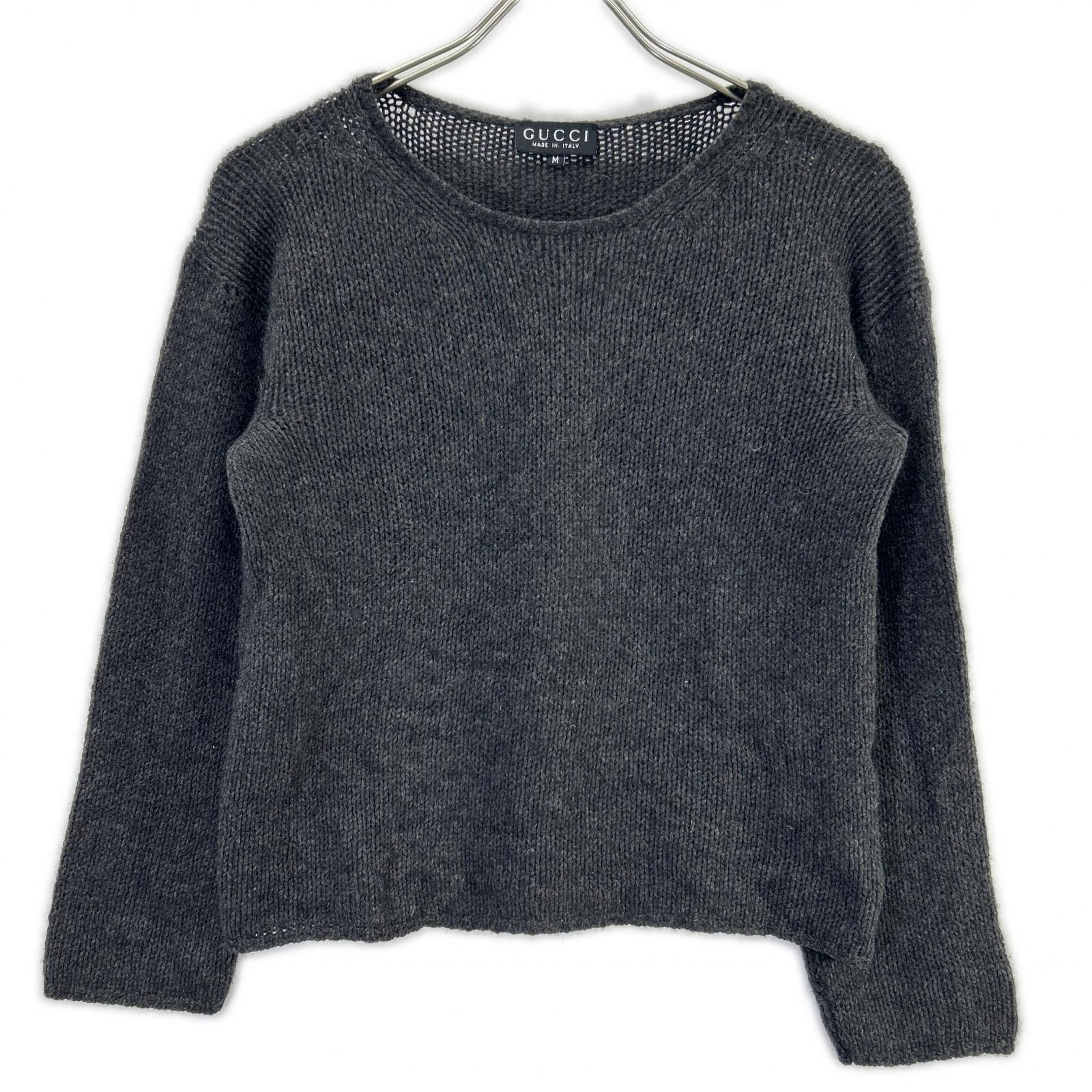 グッチ 256-1174-8280 グレー カシミヤ ニット セーター M