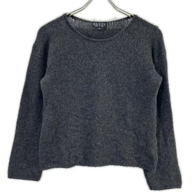 グッチ 256-1174-8280 グレー カシミヤ ニット セーター M