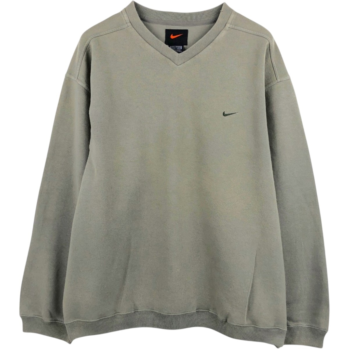 古着 00年代 ナイキ NIKE Vネック ワンポイントロゴスウェットシャツ トレーナー メンズXL相当/eaa680298