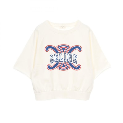 セリーヌ CELINE トリオンフ スウェット 衣料品 トップス コットン レディース ホワイト系 / ブルー系 / レッド系 2Y58A670Q 【中古】