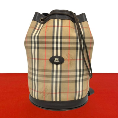BURBERRY バーバリー ノバチェック シャドーホース キャンバス レザー ショルダーバッグ ベージュ
00245