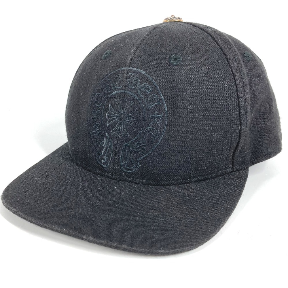 クロムハーツ CHROME HEARTS ホースシュー ロゴ 帽子 キャップ帽 ベースボール キャップ ウール ブラック