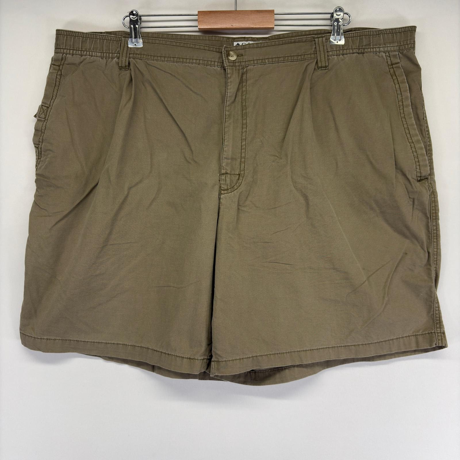 古着 コロンビア Columbia ショートパンツ ワンポイントロゴ ハーフパンツ 大きいサイズ 2XL  ベージュ系 メンズ