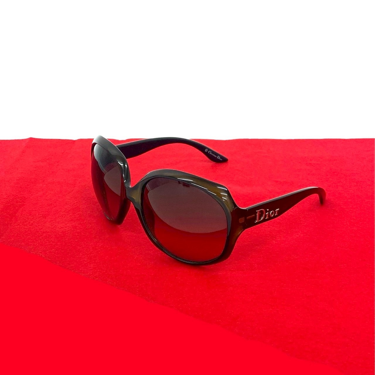 Christian Dior ディオール ロゴ プラスチック サングラス ブラウン
 g106a