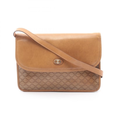セリーヌ CELINE トリオンフ ショルダーバッグ バッグ PVCコーティングキャンバス レザー レディース ベージュ系 【中古】
