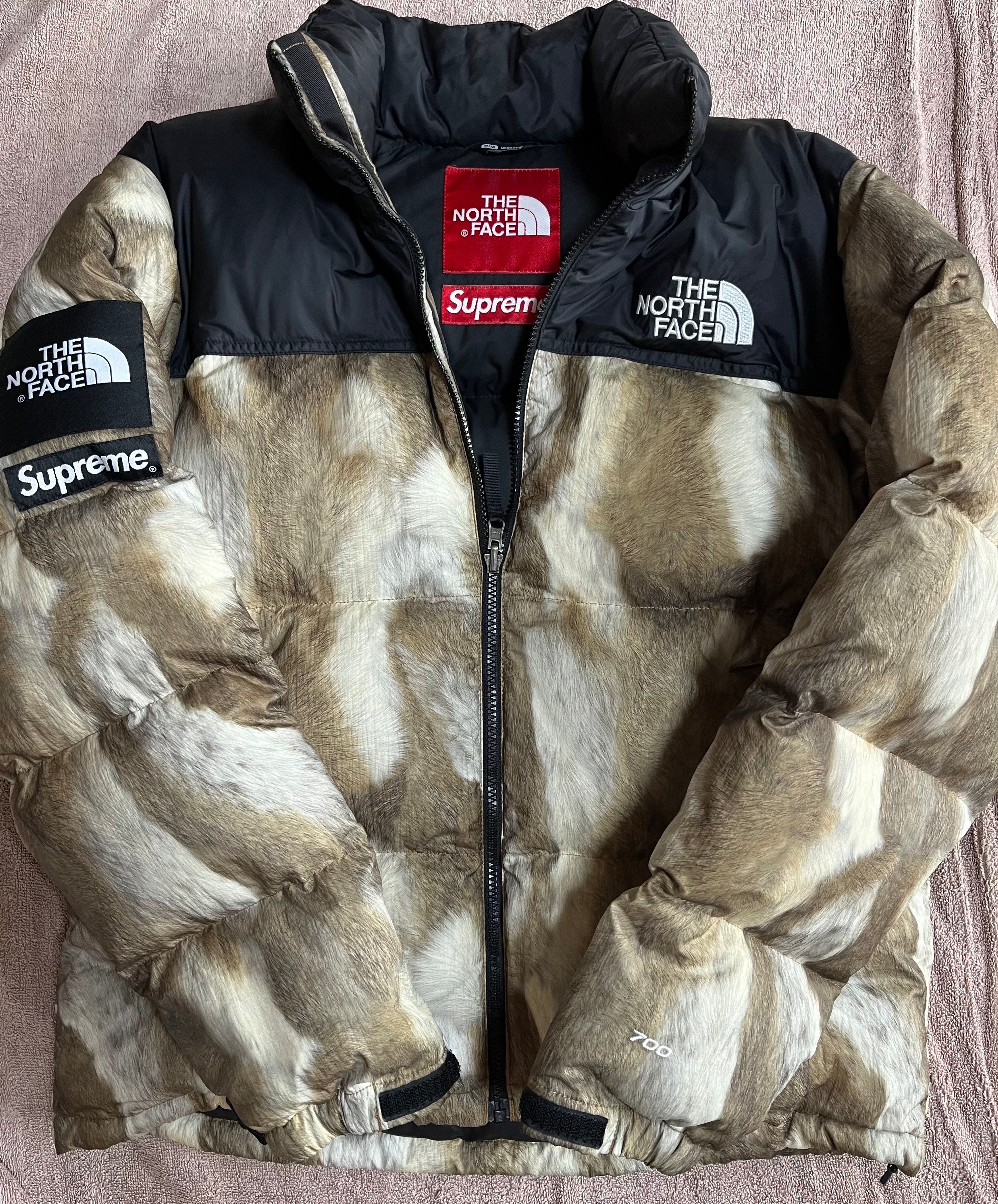 Supreme x The North Face Fur Print Nuptse Jacket "Brown"