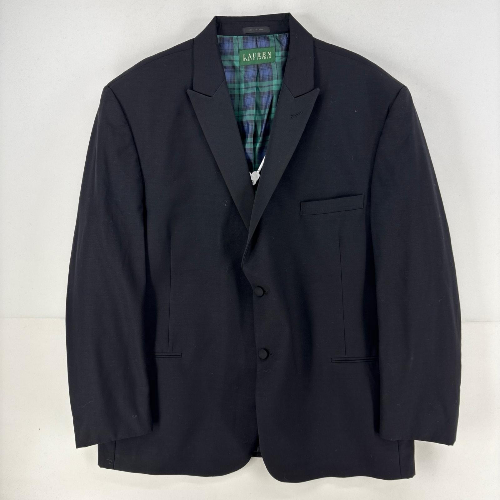 古着 ローレンラルフローレン LaurenRalphLauren ジャケット テーラード ブレザー 胸ポケット 大きいサイズ 50L ブラック メンズ
