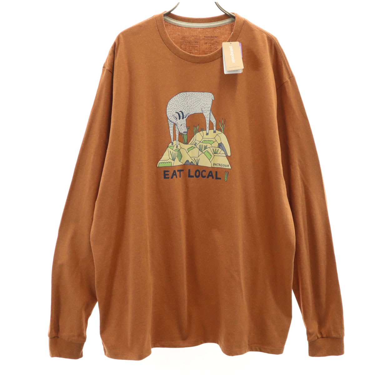 未使用 patagonia パタゴニア Eat Local Goat 長袖 レスポンシビリティー Tシャツ L ブラウン 38513SP20 アウトドア ロンT