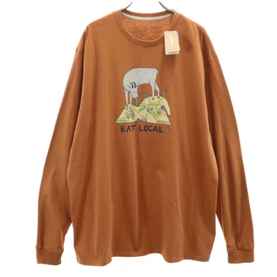 未使用 patagonia パタゴニア Eat Local Goat 長袖 レスポンシビリティー Tシャツ L ブラウン 38513SP20 アウトドア ロンT