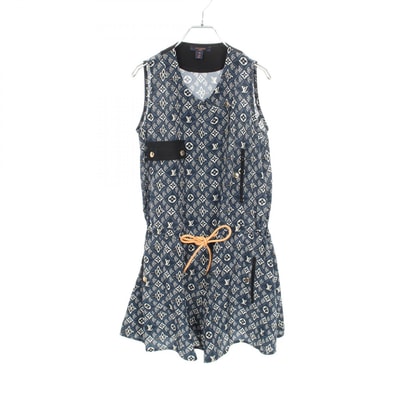 ルイ・ヴィトン LOUIS VUITTON Since1854 モノグラム ノースリーブ ワンピース 衣料品 トップス シルク レディース ネイビー系 RW211B ZPD FKDR48 【中古】