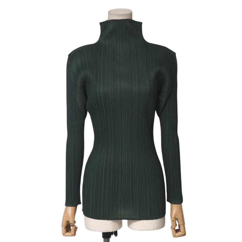 ISSEY MIYAKE イッセイミヤケ カットソー サイズM ハイネック 長袖 プリーツ ブランド古着【中古】20250402/RA4050