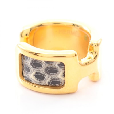 エルメス HERMES オランプPM アクセサリー GP(ゴールドメッキ) レザー ゴールド レディース ゴールド系 / ブラック系 【中古】