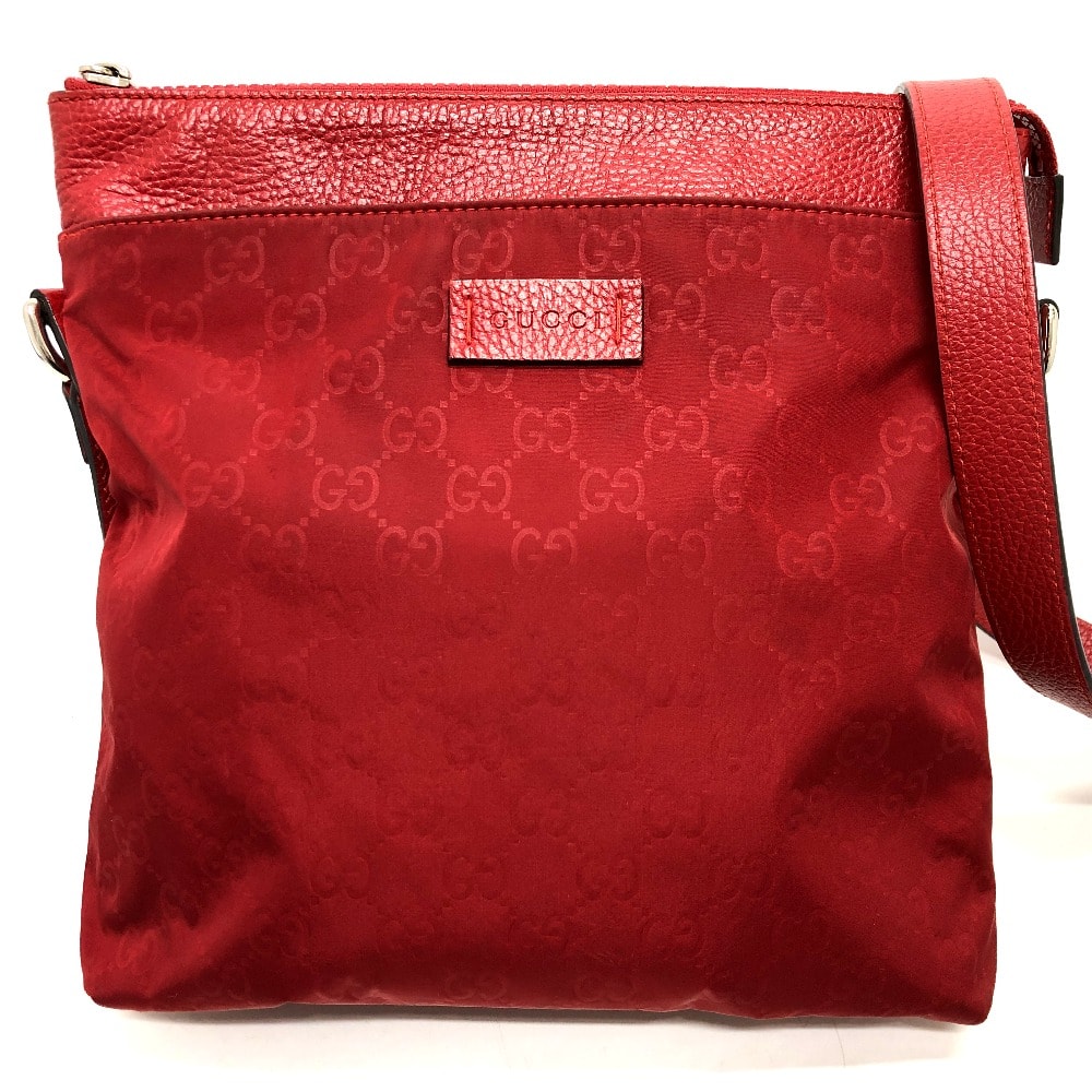 グッチ GUCCI 510342 GG カバン ショルダーバッグ ナイロン/レザー レッド