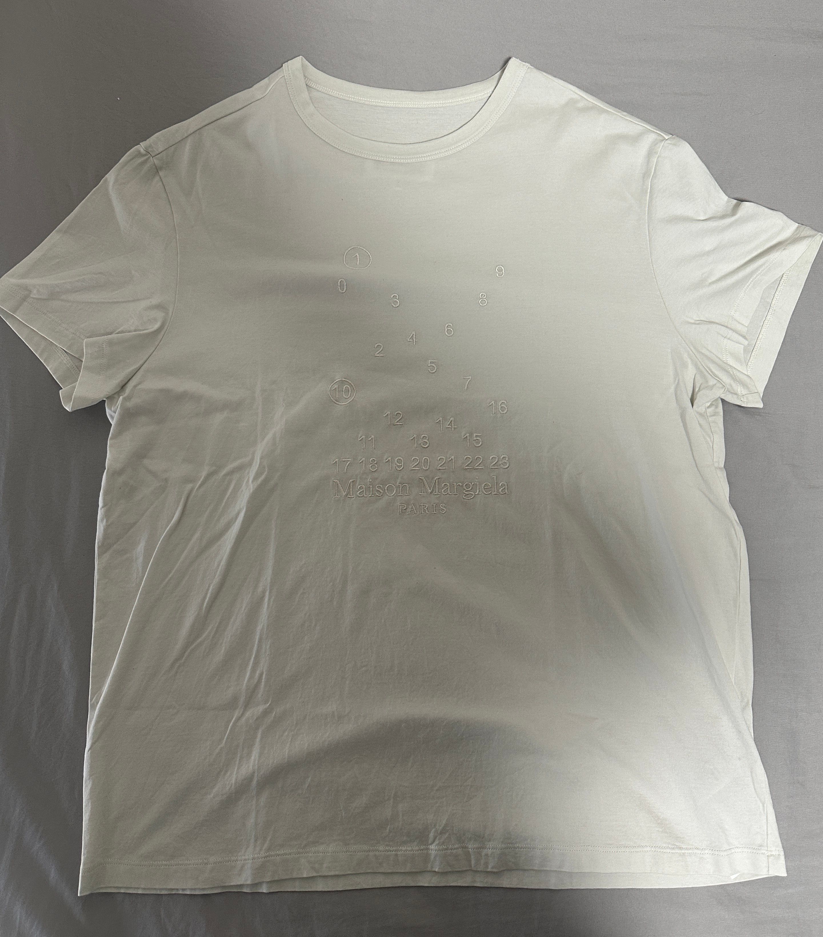 Maison Margiela Numeric Logo Mako Cotton T-shirt "Winter White"