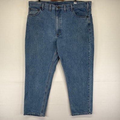 古着 カーハート Carhartt デニム パンツ 5ポケット ワーク 大きいサイズ テーパード ジーンズ ジーパン w44 L30 ブルー系 メンズ